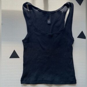 SKIMS Cotton Rib Tank in Soot